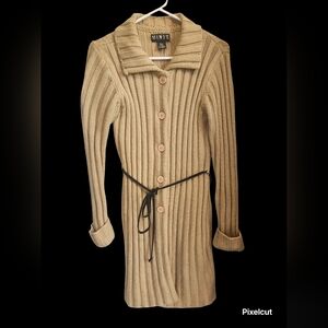 Mix It Tan Ribbed Cardigan Sweater